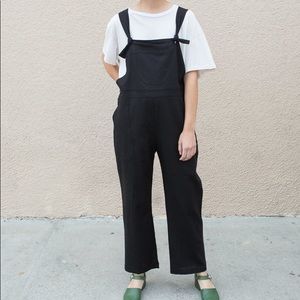 Black Linen Overalls - Selva \ Negra